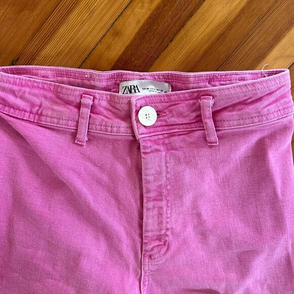 Zara Marine Straight Jean in Hot Pink Size 4 - Picture 4 of 5